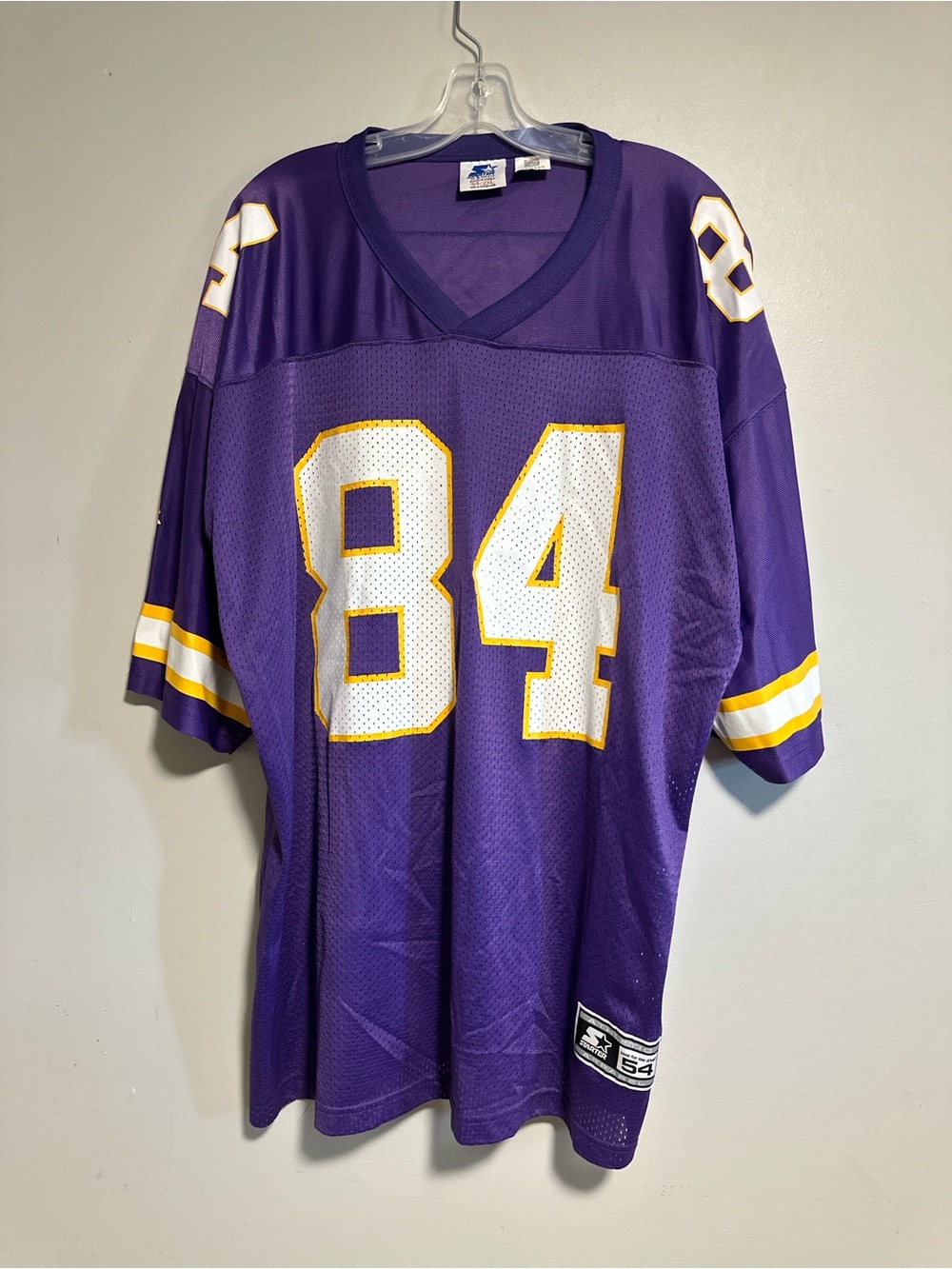 Vintage Vikings STARTER Purple Football Jersey with White & Gold Numbers